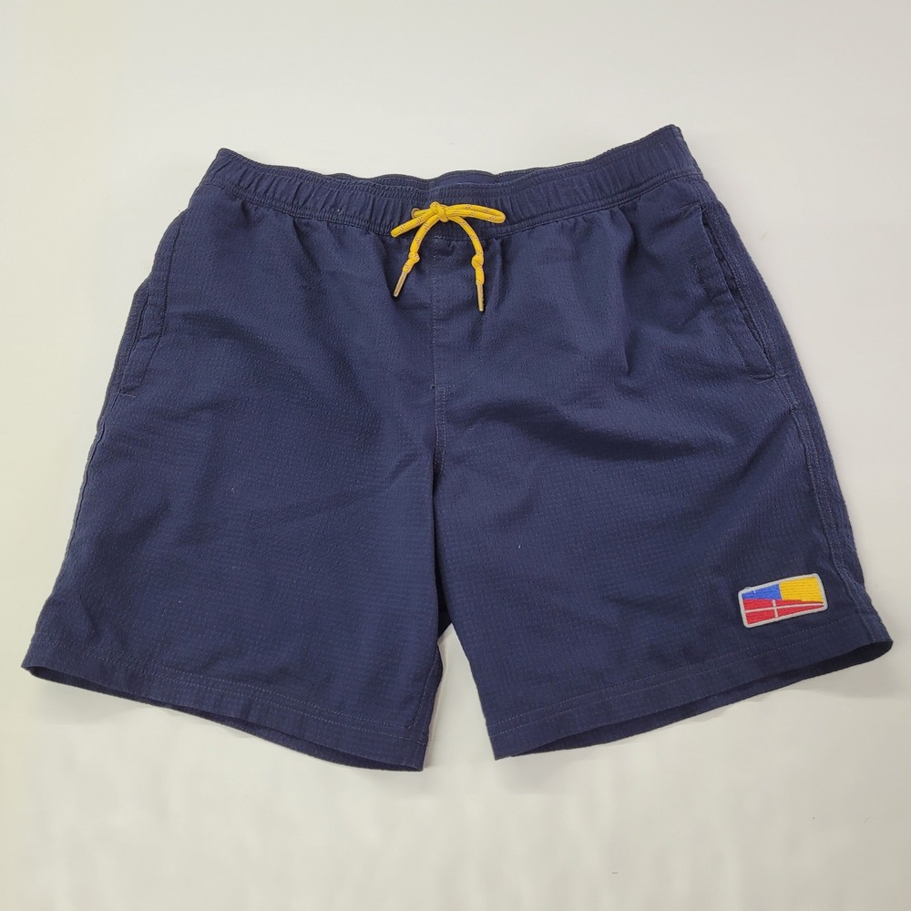 FIVE‎ FOUR Shorts Mens 32 Navy Blue Modern Hybrid Swim Trunks Pocket Drawstring